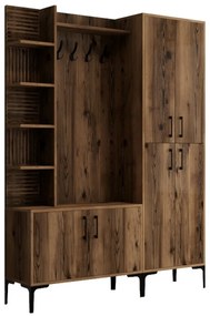 Cuier cu dulap pentru pantofi, rafturi și dulapViyana Walnut