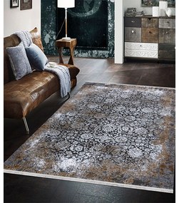 Covor Kirima, dreptunghiular, 200x290, traditional, negru, maro, gri, crem, acril