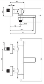 Baterie cada termostatata culoare otel slefuit Deante Otel slefuit