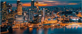 Tablou orașului nocturn (120x50 cm)