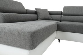 Colţar, alb/gri, model stânga, AMARETO NEW