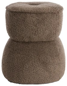 Taburet maro cu tapițerie din stofă bouclé Leyla – Light &amp; Living