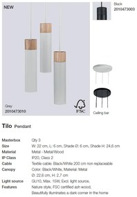 Lustra cu 3 pendule stil minimalist design nordic Tilo negru 2010473003 NL