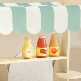 AIYAPLAY Supermarket pentru copii 34 pcs, tejghea din lemn, tablă neagră, casă de marcat și accesorii, 40x30x92,5cm, verde | Aosom Romania