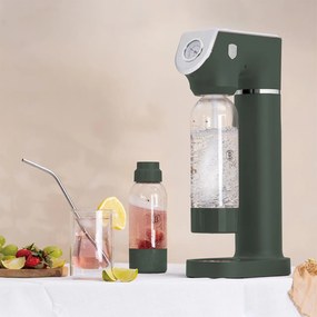 Aparat preparare bauturi carbogazoase Green Matt Berlinger Haus BH 9785N, verde mat, include 2 sticle reutilizabile