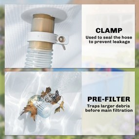 Outsunny Piscină Tubulară Dreptunghiulară cu Pompă de Filtrare 3701L din PVC cu 3 Straturi 316x238x66,5cm Gri | Aosom Romania