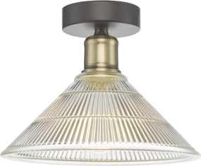 Där Lighting BOY0175 - Plafonieră BOYD 1xE27/60W/230V Ø 25 cm alamă/sticlă clară