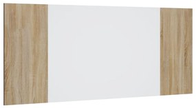 Tablie de pat alb si stejar Sonoma 200x1,5x80cm lemn prelucrat 1, alb si stejar sonoma