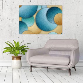 Tablou cu abstracție cercuri (90x60 cm)