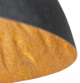 Lampă suspendată inteligentă neagră cu auriu 70 cm inclusiv Wifi A60 - Magna