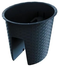 Ghiveci decorativ de flori, oval, pentru balustrade, antracit, 29.8x24.2x22.5 cm, Ratolla Railing Oval 