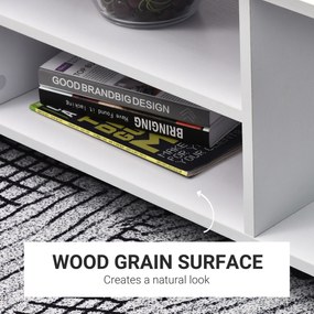 HomCom, comoda TV din lemn cu roti, 80x40x40cm, alb | Aosom Ro