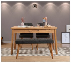 Set mobilier sufragerie Bimuvo 4 (pin atlantic + antracit) (pentru 4 persoane). 1095040