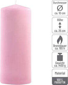 Set de lumânări  25 cm, Ø 10 cm, roz, 4 buc