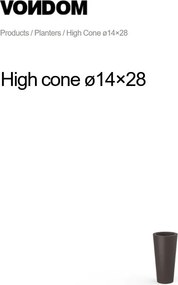 Ghiveci plante design decorativ modern interior / exterior HIGH CONE mini 14x28cm