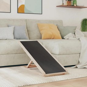 vidaXL Rampă pentru câini, gri, 100x40 cm, lemn masiv de brad