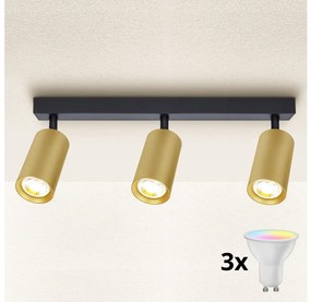Brilagi - Spot LED dimabil SELE GOLDEN 3xGU10/6,5W/230V negru/auriu