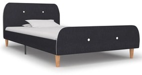 280916 vidaXL Cadru de pat, gri închis, 90 x 200 cm, material textil