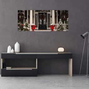 Tablou - Casa decorată de Crăciun (120x50 cm)
