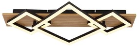 Plafoniera LED design slim BEATRIX I negru/lemn