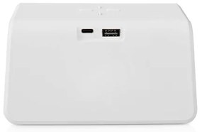 Nedis WCACQ30WT - Ceas cu alarmă, ecran LCD și încărcător wireless 15W/5V alb