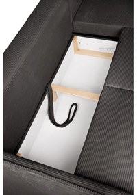 Colțar gri extensibil cu tapițerie din catifea reiată (cu colț pe partea dreaptă) Tori – Bonami Selection