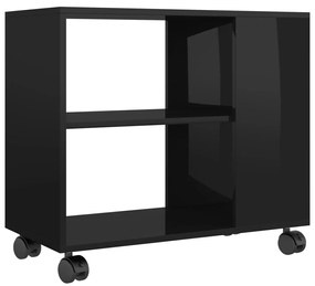802127 vidaXL Masă laterală, negru extralucios, 70x35x55 cm, lemn compozit