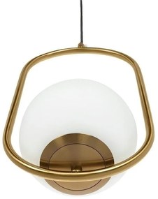 Lustra design miminalist, Metal auriu, Glob Sticla, AURELIA 50