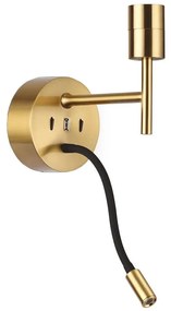 Ideal Lux - Lampă flexibilă LED SET 1xE27/42W/230V + LED/3W/230V aurie