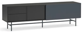 Comodă TV neagră-gri antracit 180x56 cm Nube – Teulat