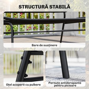 Outsunny Canapea din Ratan, Banchetă pentru Exterior, 2 Locuri, pentru Terasă | Aosom Romania