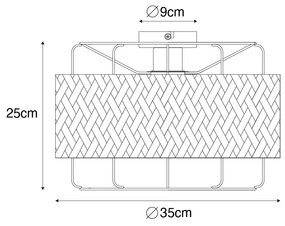 Plafonieră orientală neagră cu bambus - Irena