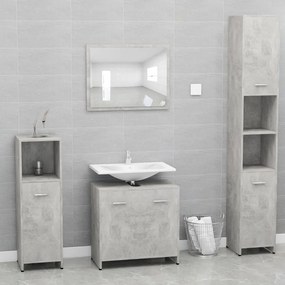 Set mobilier de baie, gri beton, PAL Gri beton, 1