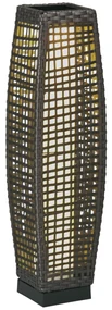 Lampa Outsunny de Gradina Solara cu Panou Superior de Reincarcare, din Otel si Ratan, 21x21x78 cm, Negru si Maro | Aosom Romania