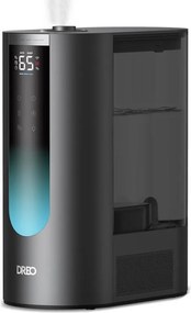 Umidificator cu ultrasunete DREO 813S cu abur cald și rece, până la 55 m², 500 ml/h, 6 l, 5 moduri, compatibil cu cartușe de demineralizare, LED, mod nocturn, temporizator, negru