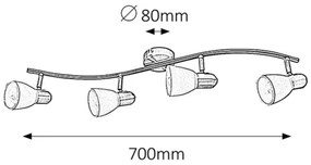 Rabalux 6309 - Lampa spot SOMA 4xE14/40W/230V