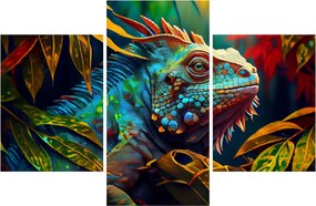 Tablou - Iguana colorată (90x60 cm)