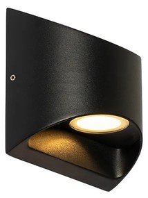Lampă de perete exterioară modernă neagră cu LED 2 lumini IP54 - Mal