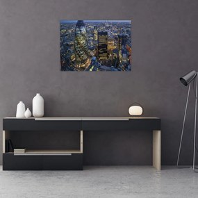 Tablou pe sticlă - Panorama de seară a Londrei (70x50 cm)