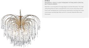 Lustra cristal suspendata design elegant Waterfall gold 5L 5175-5 SRT