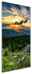 Tablou sticlă panorama munților