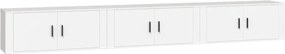 vidaXL Dulapuri TV montate pe perete, 3 buc., alb, 100x34,5x40 cm