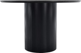 Masă de sufragerie, neagră, diametru 120 cm, MAHIR TIP 2
