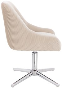 HR920CROSS Scaun Crem din Catifea cu Bază Cromata