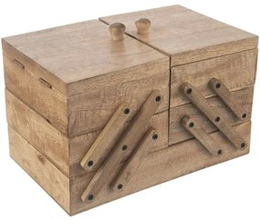 Cutie de cusut din lemn Orion Mango pliabilă 30,5x 20 x 21 cm