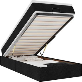 vidaXL Cadru pat otoman cu saltea țesătură neagră 80x200 cm