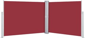 vidaXL Copertină laterală retractabilă, roșu, 140 x 1000 cm