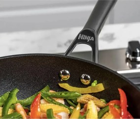 Set oale si tigaie Ninja Zerostick Premium C35005DE, 9 piese, Tehnologie antiaderenta, Pana la 260°C, Inductie, Negru