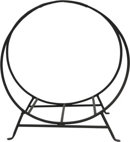 Suport rotund pentru depozitare lemne, finisaj cărbune antichizat, H50 x L50 x A33 cm