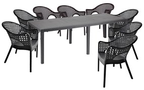 Set mobilier de gradina XXL 8 persoane Antracit - Maro